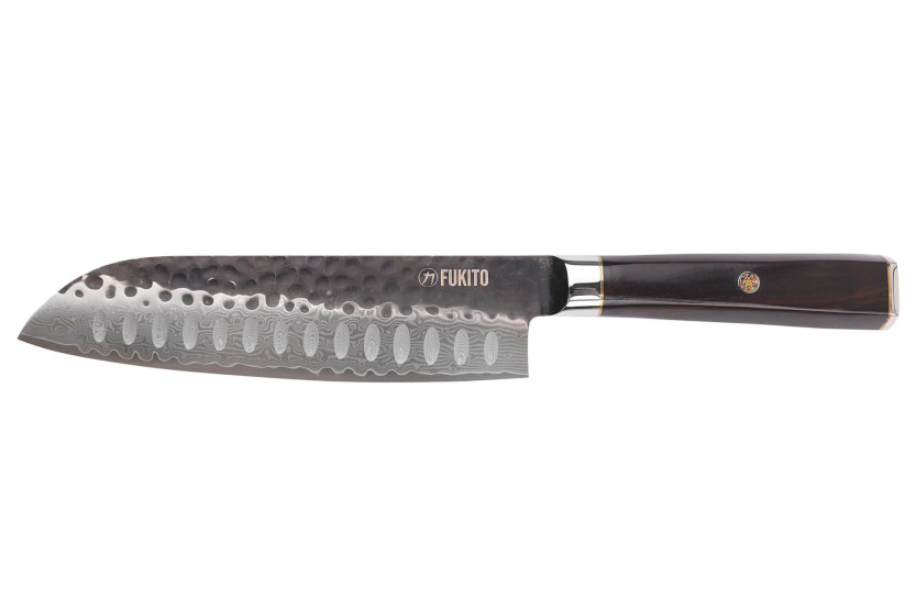 17cm Fukito Ebony Damascus VG10 santoku veitsi