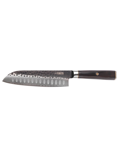 Faca Santoku VG10 17cm Fukito Ébano Damasco