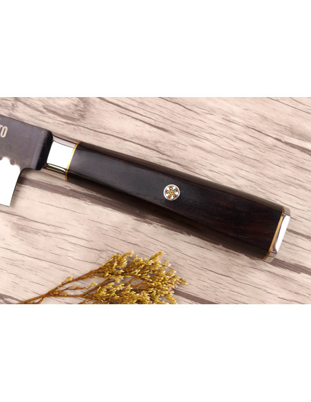 17cm Fukito Ebony Damascus VG10 santoku veitsi