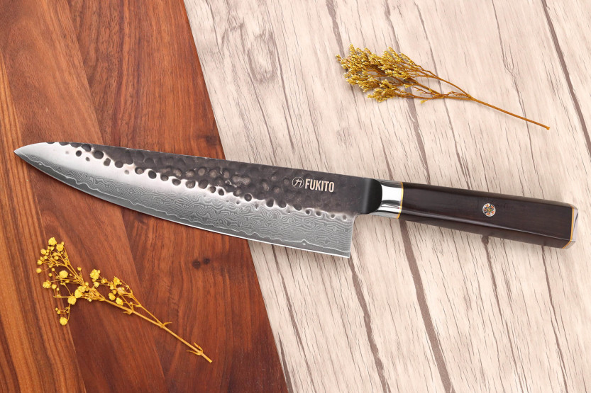 Chef ' s knife 20cm Fukito Ebony Damascus VG10