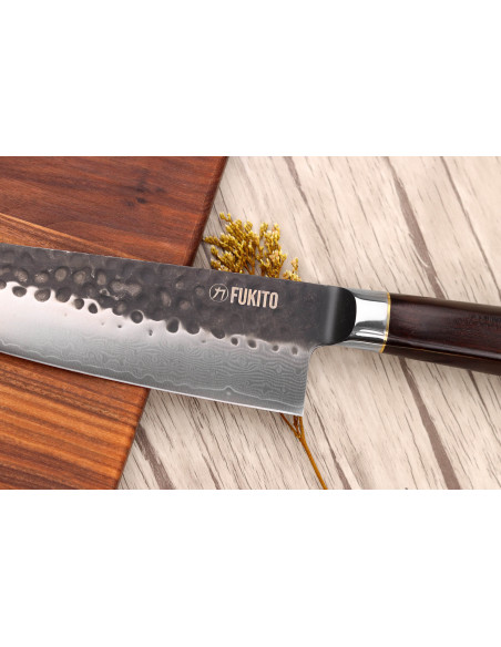 Chef ' s knife 20cm Fukito Ebony Damascus VG10