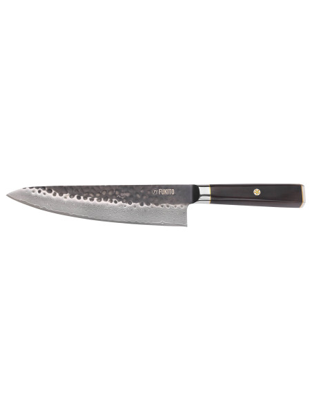 Sæt med 3 Fukito Ebony Damascus VG10 Chef + Universal + Office knive