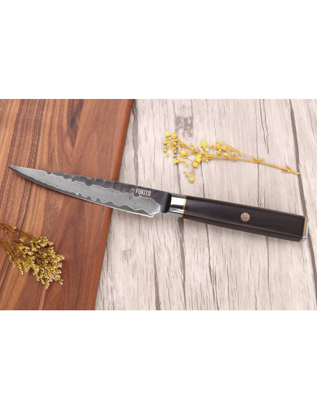 Messerset 3 Fukito Damast-Ebenholzmesser VG10 Chef + Universal + Office