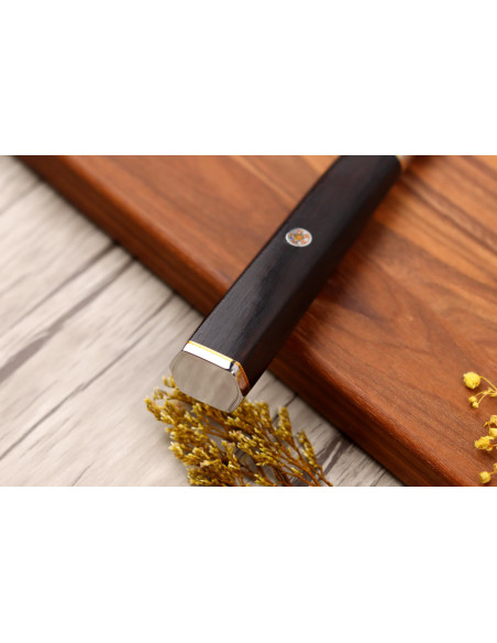 Set of 2 Fukito Ebony Damascus VG10 Chef + Office knives