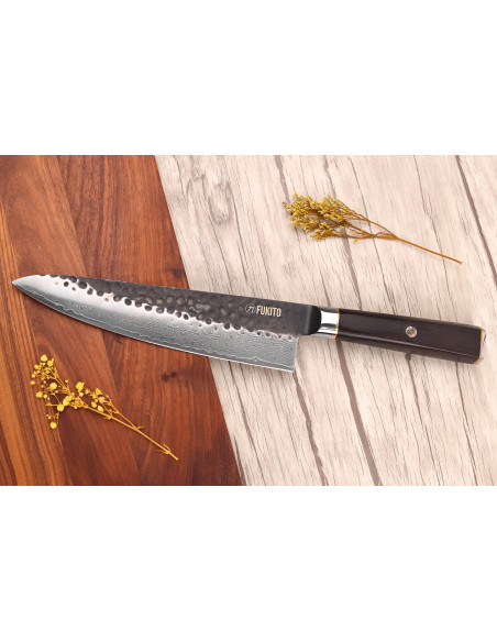 2 kpl Fukito Ebony Damascus VG10 kokkiveitset + toimistoveitsisarja