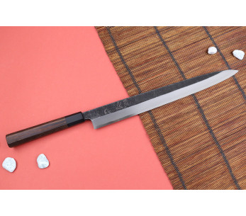 Hatsukokoro Shirasagi 33cm cuchillo japonés hecho a mano yanagiba mango wengué 2