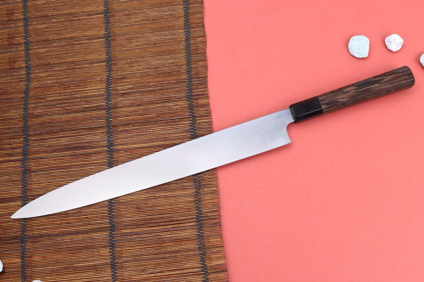 Hatsukokoro Shirasagi 33cm handmade Japanese yanagiba knife wenge handle