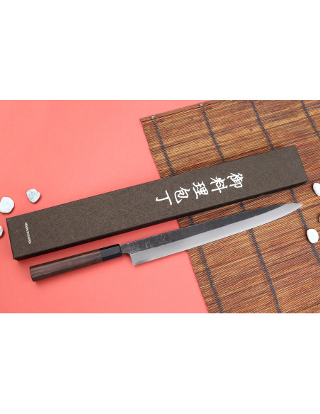 Hatsukokoro Shirasagi 33cm käsintehty japanilainen yanagiba veitsi Wenge kahva