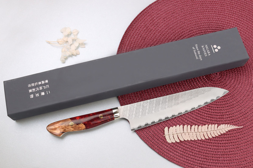21 cm Nigara Hamono Migaki Tsuchime SG2 manico in acrilico Coltello da chef, tradizionale giapponese
