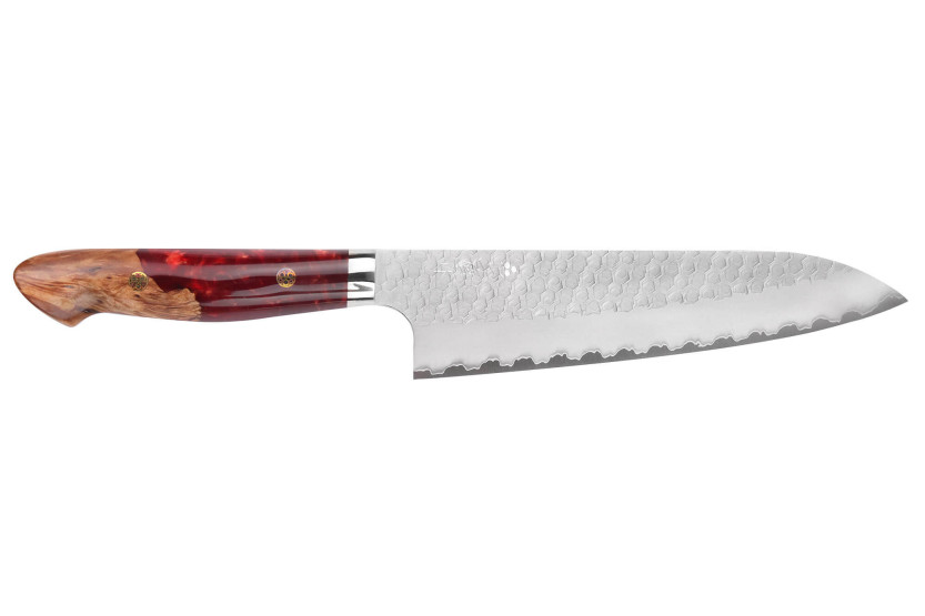 21cm Nigara Hamono Migaki Tsuchime SG2 acrylic handle japanese artisanal chef's knife