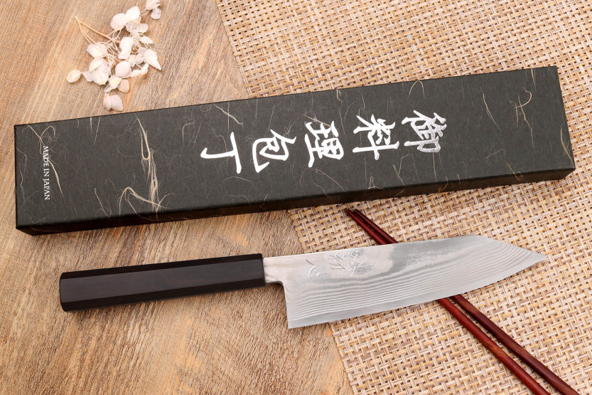 18cm Hatsukokoro Ginsou Damascus bunka veitsi eebenpuu kahva japanilainen käsityötaito