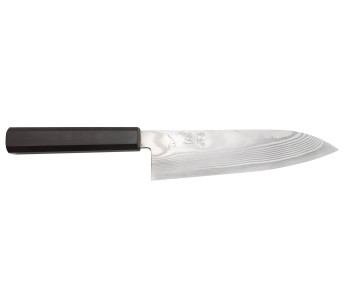 18cm Hatsukokoro Ginsou Damascus santoku veitsi eebenpuu kahva japanilainen käsityötaito