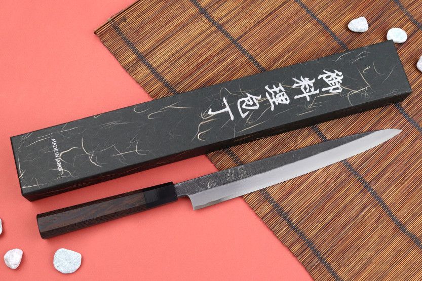 Hatsukokoro Shirasagi 27cm japanilainen käsintehty yanagiba veitsi Wenge kahva
