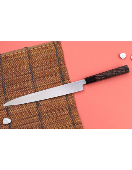 Hatsukokoro Shirasagi 27cm japanilainen käsintehty yanagiba veitsi Wenge kahva