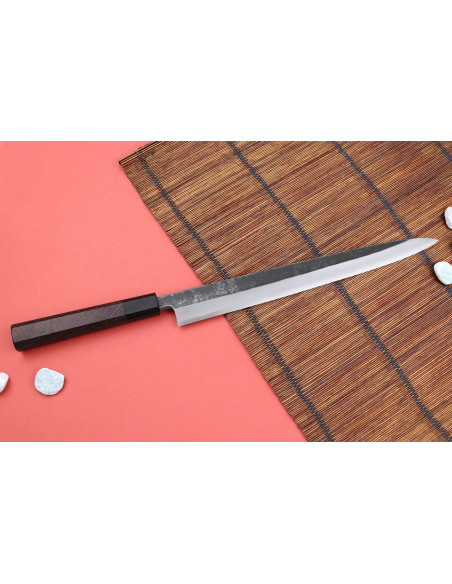 Hatsukokoro Shirasagi 30 cm coltello giapponese yanagiba fatto a mano manico in wengé