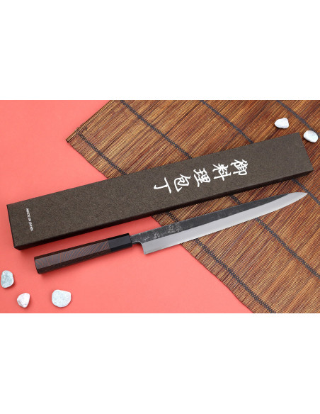 Hatsukokoro Shirasagi 30cm käsintehty japanilainen yanagiba veitsi Wenge kahva