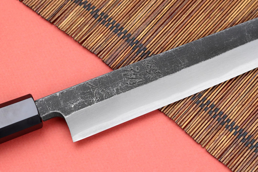 Hatsukokoro Shirasagi 30cm cuchillo japonés hecho a mano yanagiba mango wengué