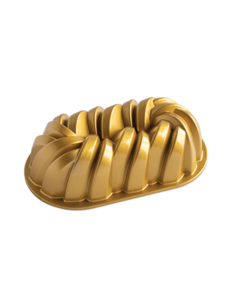 Nordic Ware gold twisted cake mould in cast aluminium
