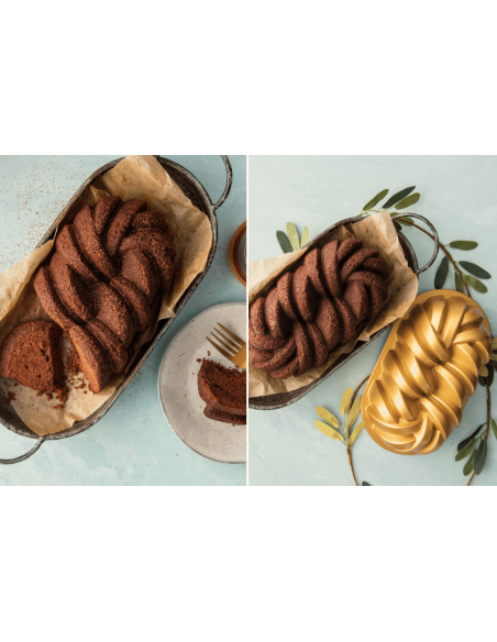Nordic Ware kultainen kierretty kakkuvuoka valettua alumiinia