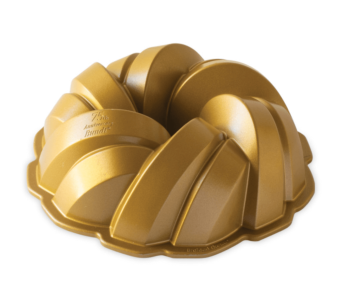 Nordic Ware Bundt Torsadé gull kakeform i støpt aluminium, diameter 27 cm