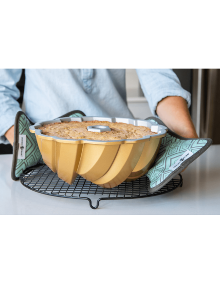 Tortiera Nordic Waret Bundt Torsadé oro in alluminio fuso diametro 27 cm