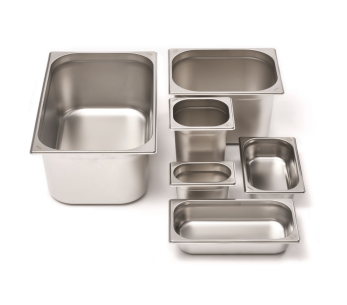 GN 1/6 18/0 ruostumattomasta teräksestä valmistettu gastronormialusta 1.5L Comas - Korkeus 10cm 2