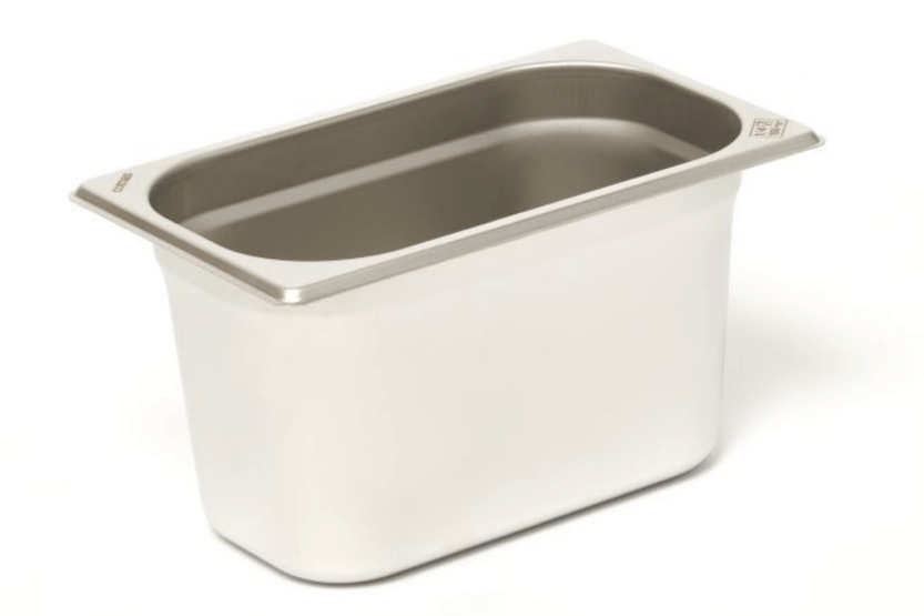 GN 1/4 ruostumatonta terästä 18/0 3,1L Comas gastronormialusta - Korkeus 15cm