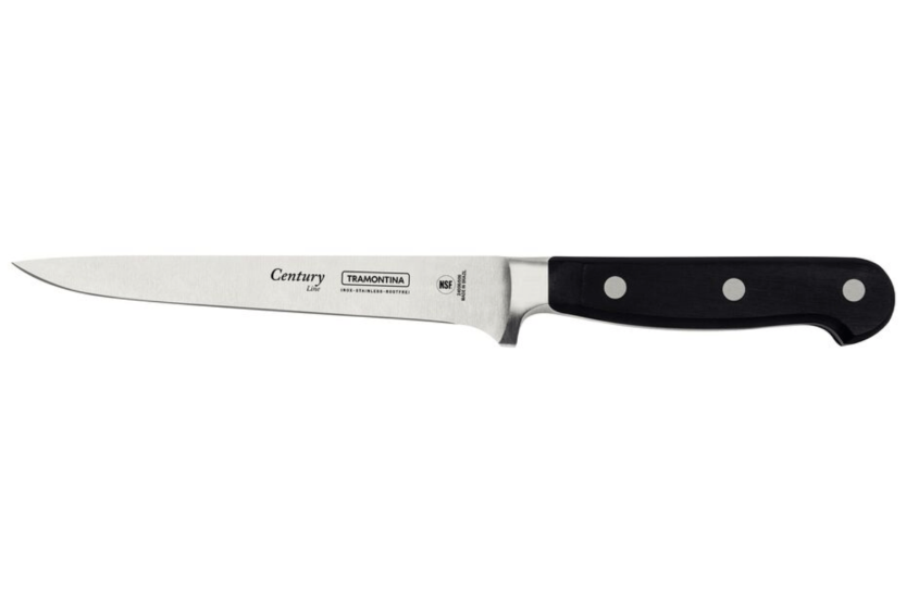Cuchillo deshuesador Tramontina Century 15cm hoja forjada mango policarbonato negro