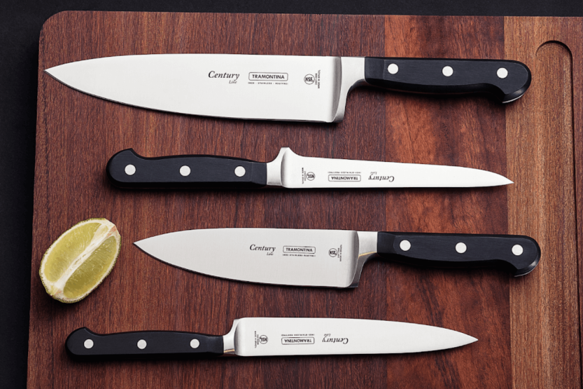 Tramontina Century filet de sole kniv 15 cm smedet blad sort polykarbonat håndtag