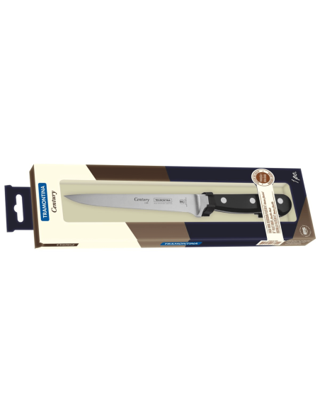 Tramontina Century filet de sole-kniv 15 cm smidd blad svart polykarbonathåndtak