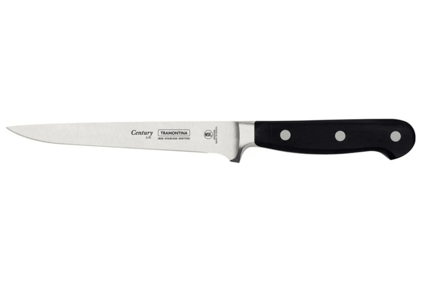Tramontina Century filet de sole kniv 15 cm smedet blad sort polykarbonat håndtag
