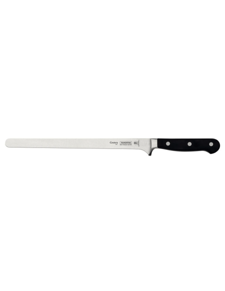 Cuchillo jamonero Tramontina Century 25cm hoja forjada mango policarbonato negro