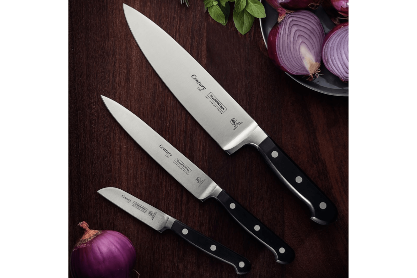 Faca para chef Tramontina Century 25cm lâmina forjada cabo de policarbonato preto
