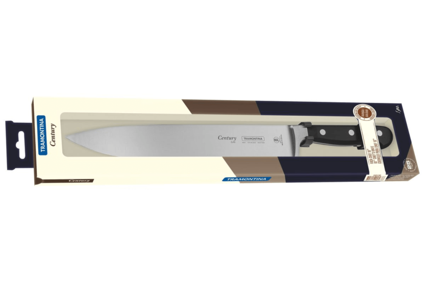 Tramontina Century kokki ' s veitsi 25cm taottu terä musta polykarbonaatti kahva