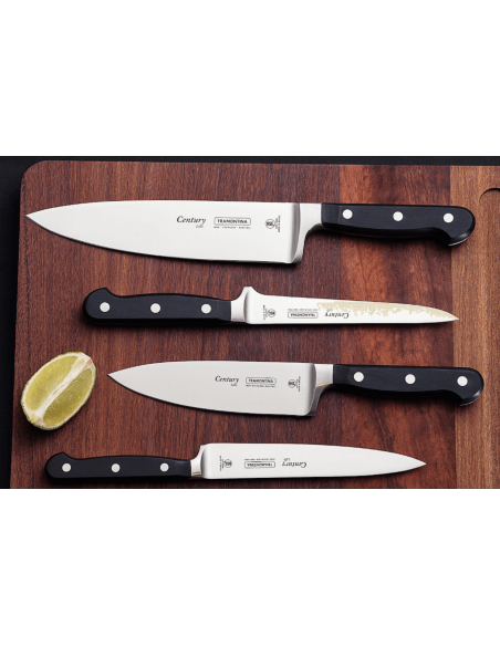Tramontina Century paring knife 10cm forged blade black polycarbonate handle