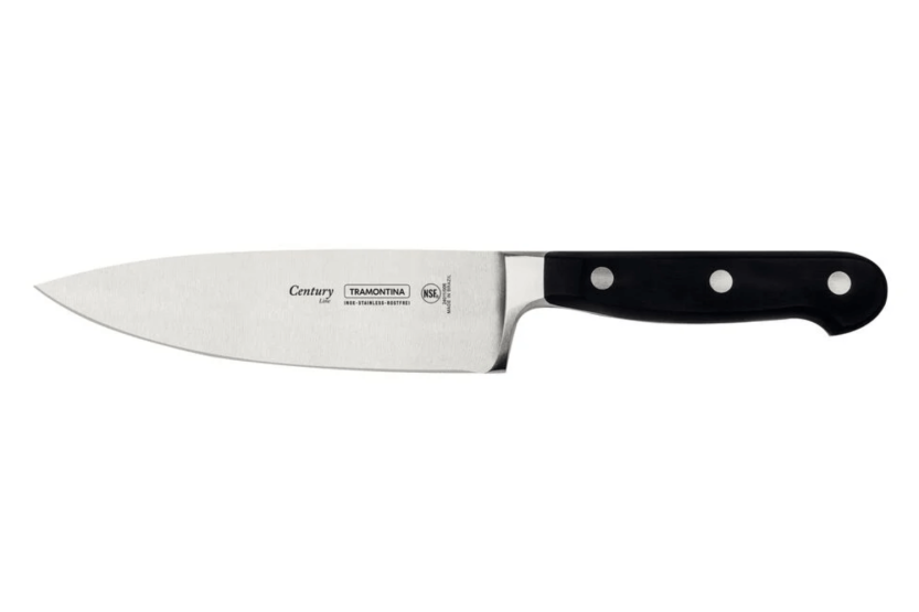 Cuchillo de chef Tramontina Century 15cm hoja forjada mango de policarbonato negro
