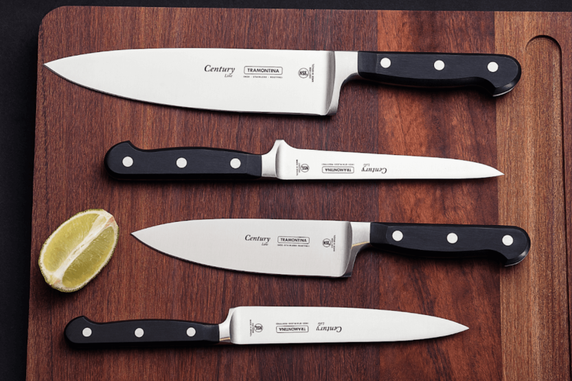 Tramontina Century chef ' s knife 20cm forged blade black polycarbonate handle