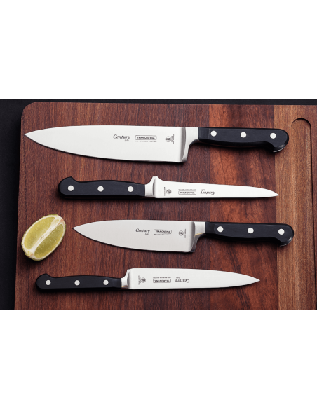Tramontina Century chef ' s knife 20cm forged blade black polycarbonate handle
