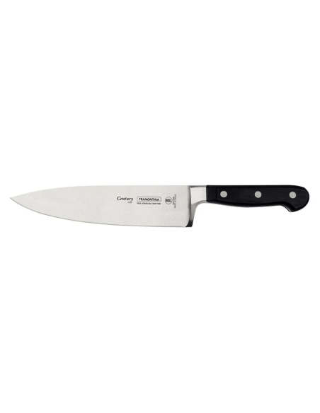 Tramontina Century kokkekniv 20 cm smedet blad sort polykarbonat håndtag