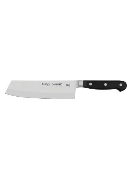 Cuchillo Nakiri Tramontina Century 18cm hoja forjada mango policarbonato negro