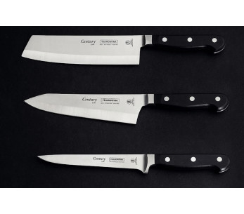 Nakiri Tramontina Century mes 18cm gesmeed lemmet zwart polycarbonaat handvat 2