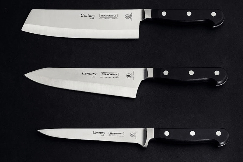 Nakiri Tramontina Century coltello 18 cm lama forgiata manico in policarbonato nero