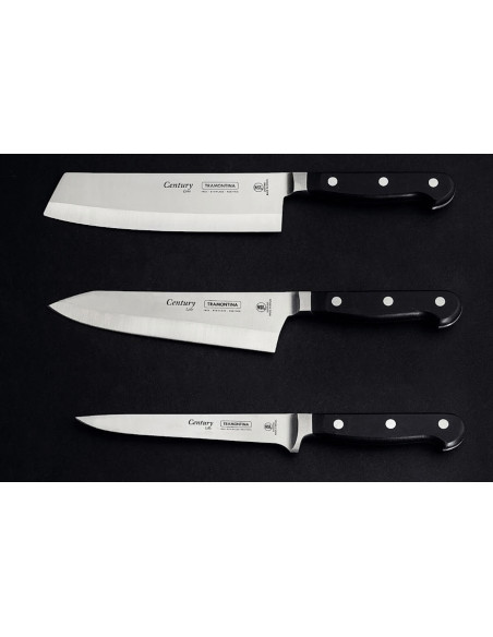 Nakiri Tramontina Century knife 18cm forged blade black polycarbonate handle
