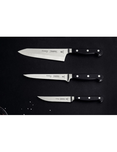 Tramontina Century Rocking coltello santoku con lama forgiata da 18 cm e manico in policarbonato nero