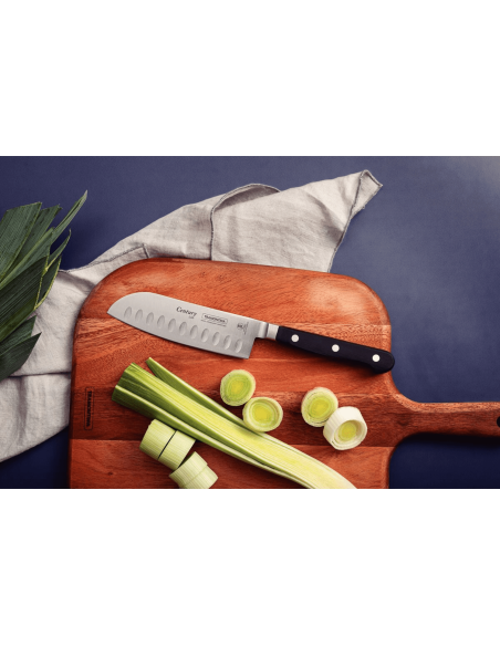 Cuchillo Tramontina Century santoku con hoja forjada de 13 cm y mango de policarbonato negro
