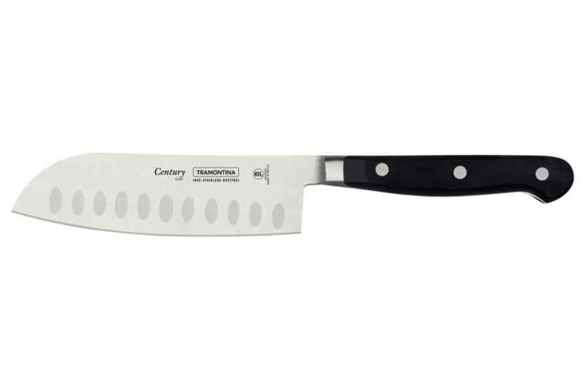 Cuchillo Tramontina Century santoku con hoja forjada de 13 cm y mango de policarbonato negro