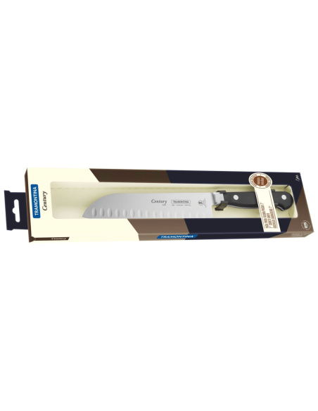 Cuchillo Tramontina Century santoku con hoja forjada de 18 cm y mango de policarbonato negro