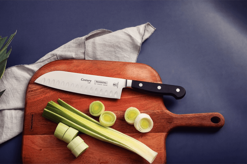 Tramontina Century santoku knife 18cm forged blade black polycarbonate handle