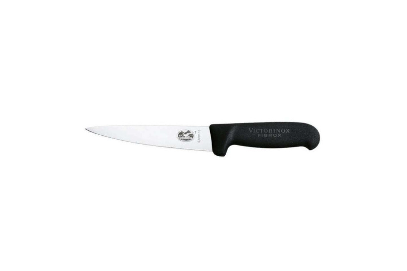 Victorinox luuttomaksi leikkaava veitsi 18 cm, musta fibrox-kahva 5.5603.18