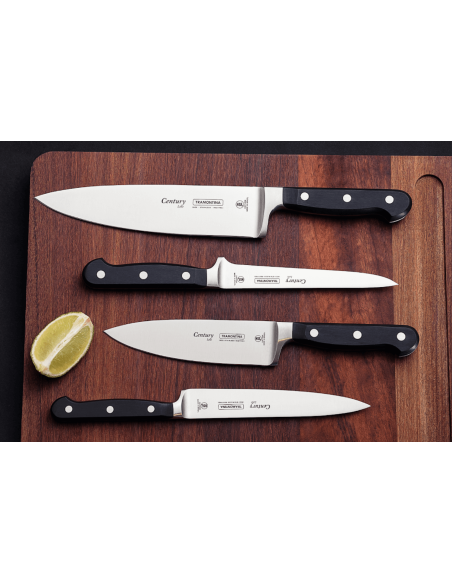 Tramontina Century universeel mes 15cm gesmeed lemmet zwart polycarbonaat handvat